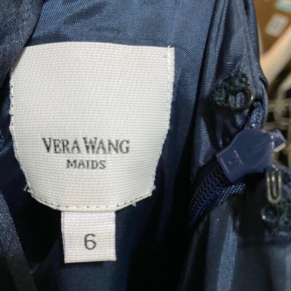 Vera Wang MAIDS The Ashley Dress in Navy Formal 6 - Picture 3 of 13
